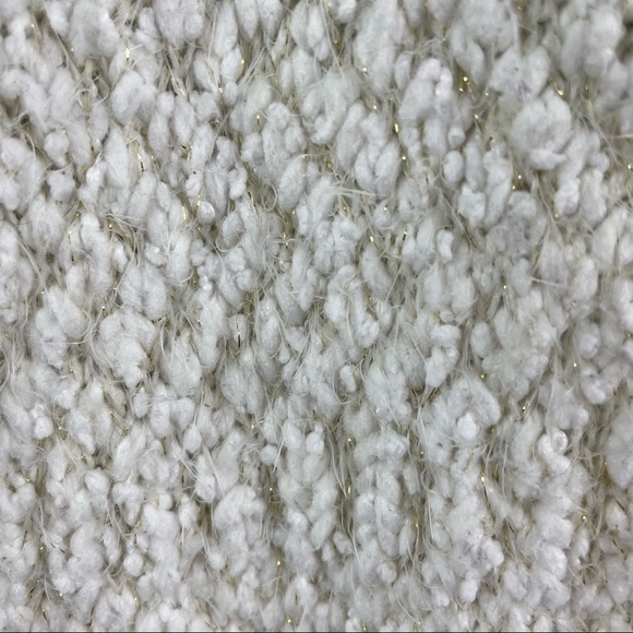 For Thee Cozy Knit Green & Cream Ombre Long Open Cardigan Metallic Details SZ M - Picture 9 of 15